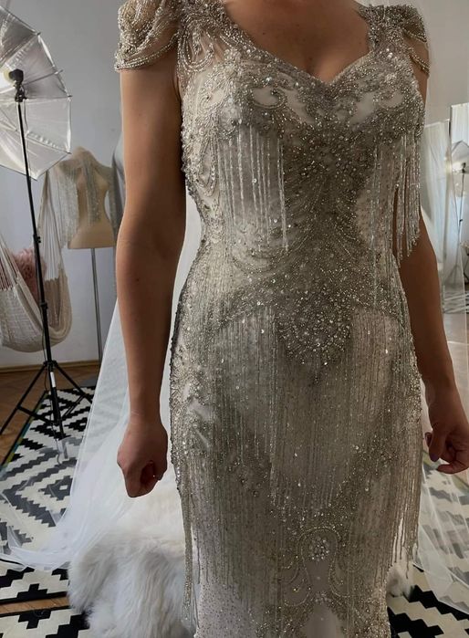 Rochie de mireasa bijuterie, unicat, creatie Gabriella Roman Couture,