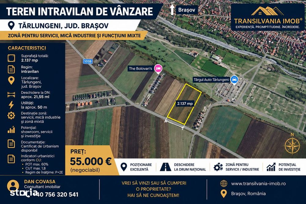 Teren Intravilan Industrial – Tărlungeni, Brașov