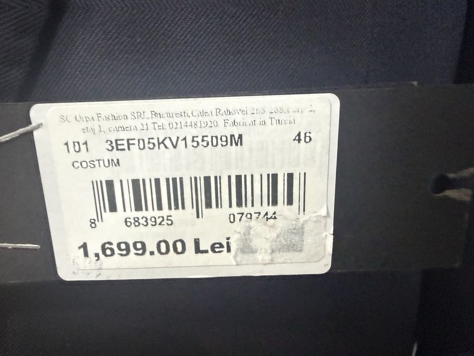 Costum DAMAT Slim Fit – Bleumarin – Mărimea 46 – Nepurtat