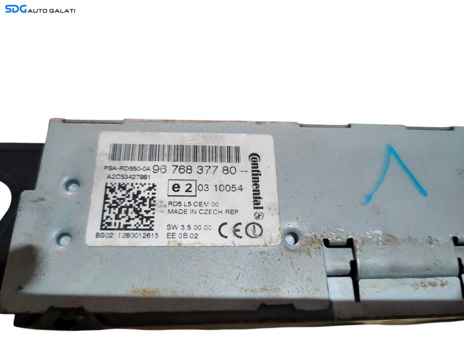 Unitate Radio CD Player Continental Peugeot 508 2010 - 2018 Cod 9676837780 [LR0550]