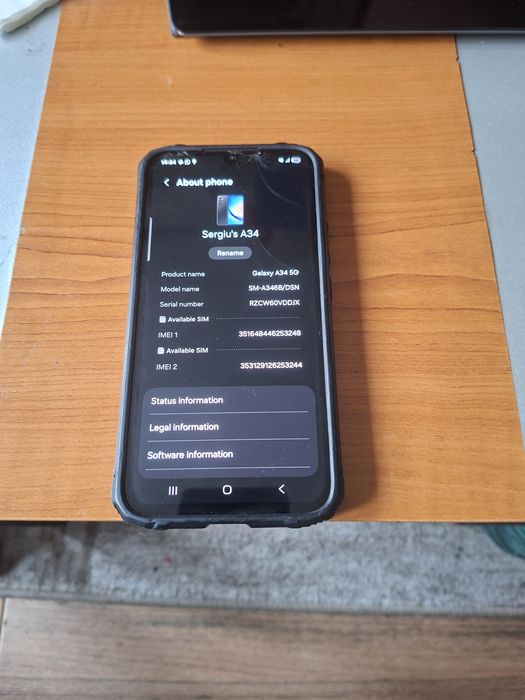 Samsung a34 5g 128gb ecran crapat dar functional