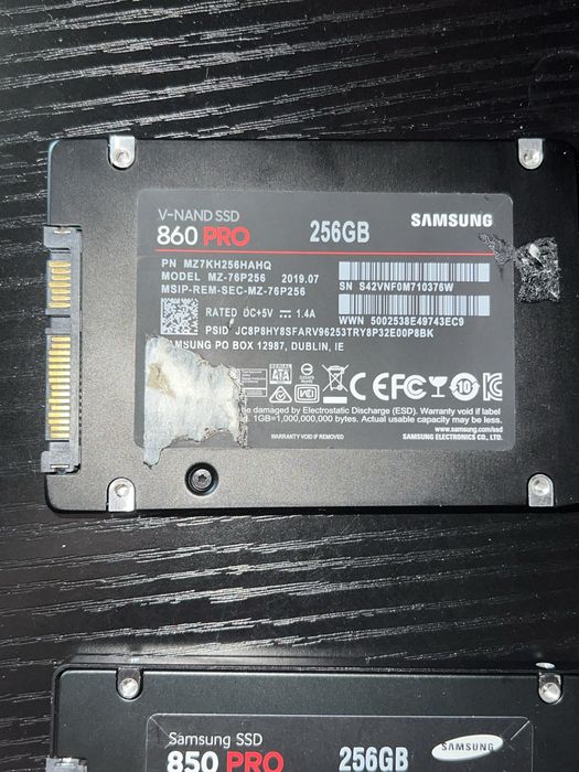 SSD Samsung 850 PRO 256GB / 860 PRO 256GB / Kingston 60GB SATA III