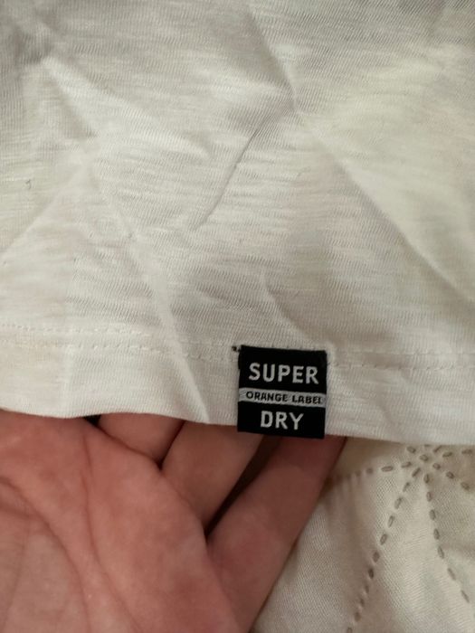 Superdry дамска тениска,блуза бяла етикет