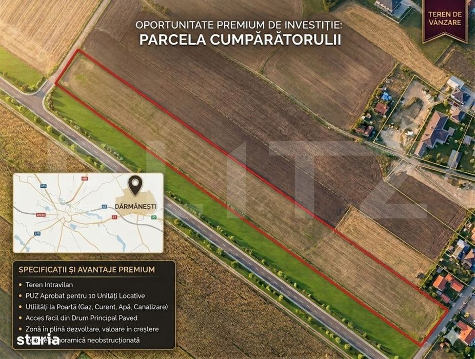 Teren Intravilan, 14.404 mp, front 28 ml, zona Darmanesti