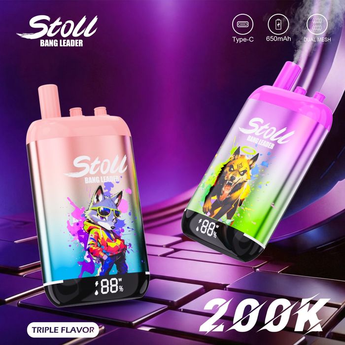 Vape 200.000 puffuri cu 3 arome Bang Stoll model nou, Redbull
