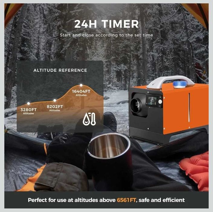 Webasto 12V 24V 8kw + bluetooth STANIS Sirocou Portabil auto  Vevor