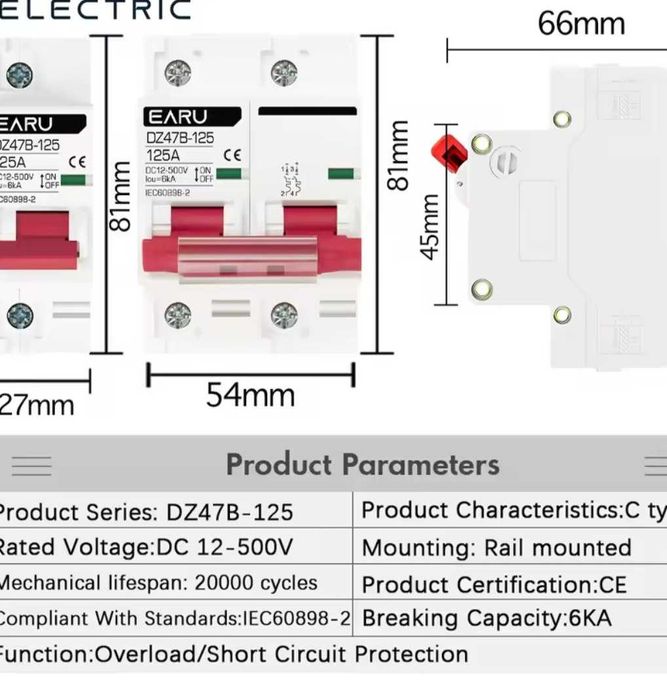 Siguranțe dc CC 12-500v 125A
