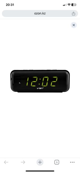 Сетевые часы VST738зел.цифры+будильник, сетевой кабель