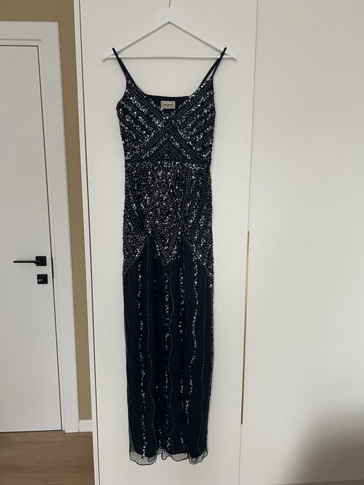 Тъмно синя рокля Lace & Beads