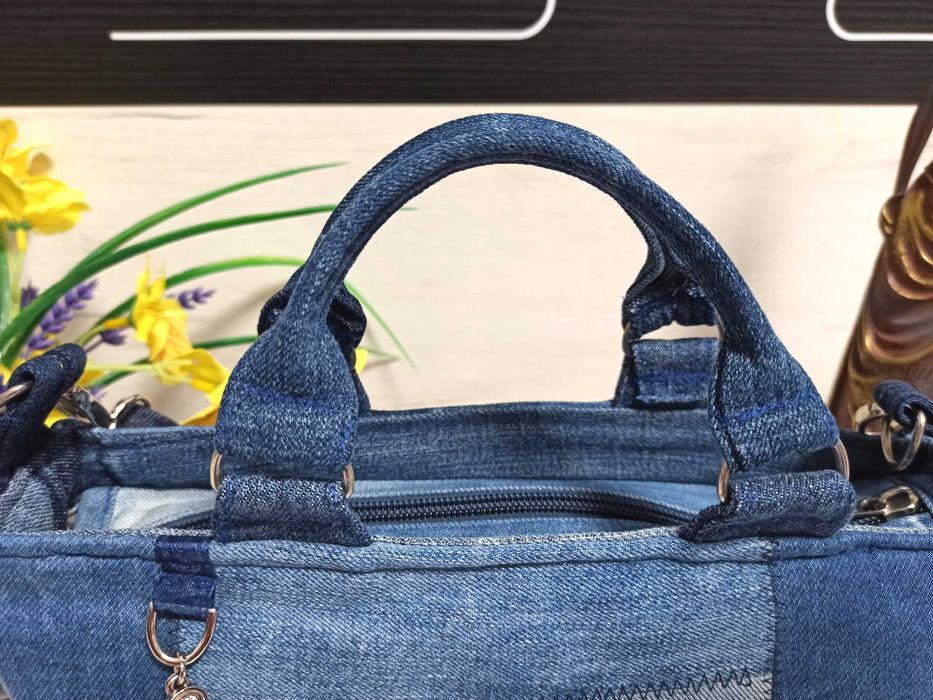 Ръчно изработена малка дънкова чанта