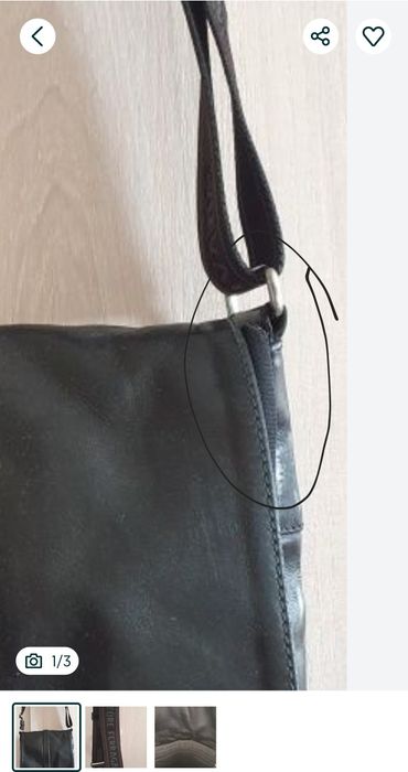 Сумка мужская  италия  есть дефект внутри чехол с дырочкой 1см. сшили.