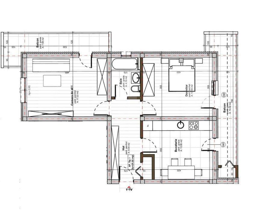 Apartament confort sporit, 2 camere decomandat, 60mp, 2 balcoane 10mp — fotografia 2