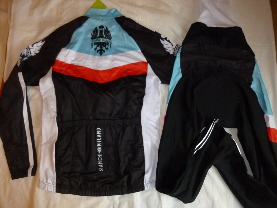 Echipament ciclism S , M  bianchi sau merida iarna set nou negru Bluza