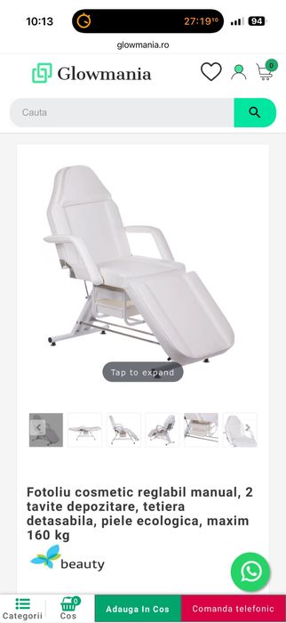 Pat cosmetica , 2 tavite depozitare , piele ecologica