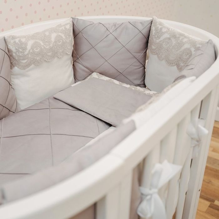 Бортики на кроватку кроватку. Сатин