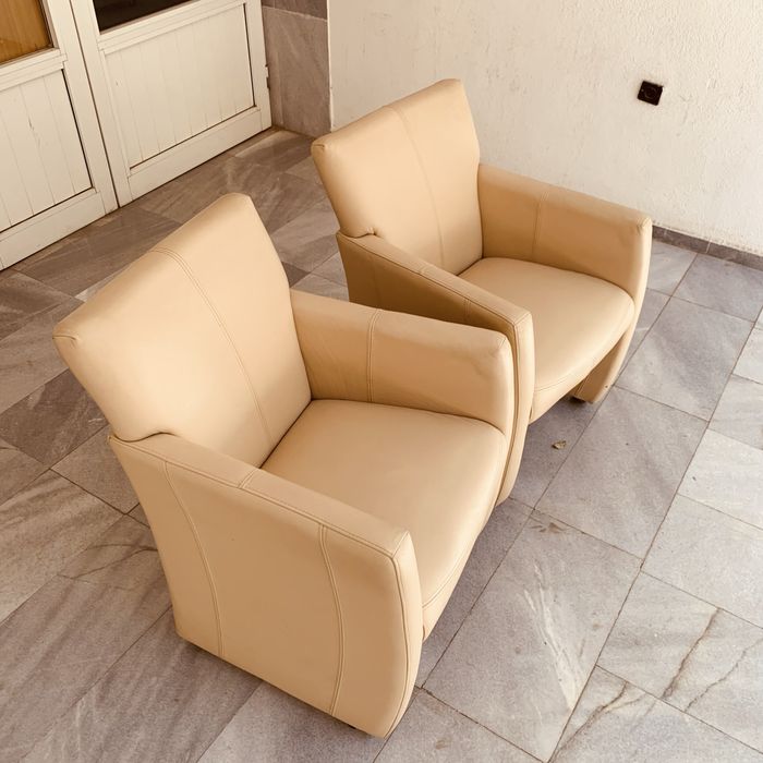 Комплект 2 кожени кресла от естествена кожа – модерен стил