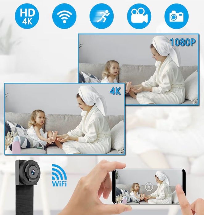 4K ULTRA Micro Wi-Fi Камера – Професионална защита и Сигурност