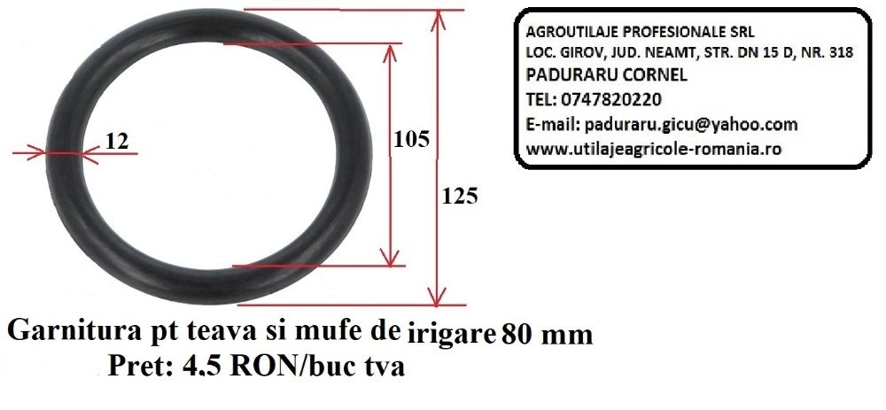Garnitura tevi irigatii, garnituri cuple irigatii