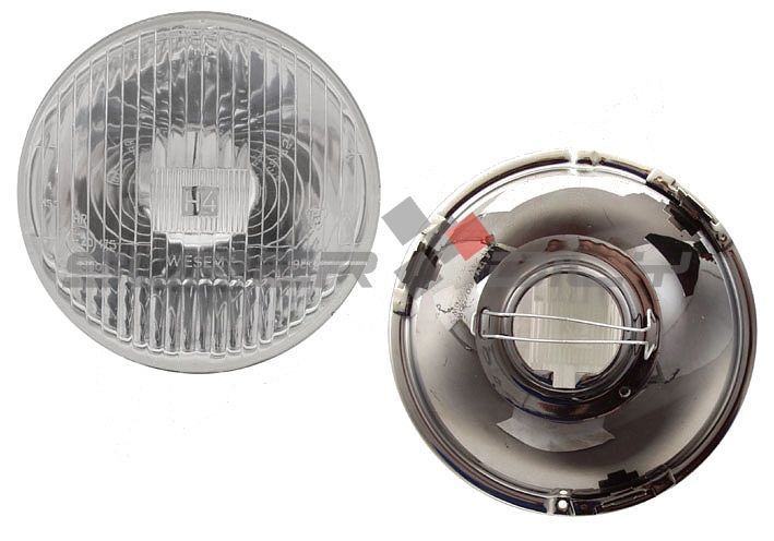 Far de drum, Proiector Polonez Fiat 125 P, 01.68-06.91 Stanga/ Dreapta Wesem Fata, Trafic Stanga/Dreapta, Tip Bec H4, Omologare Ece, Diametru 144Mm 12/24V Manual, Fara Pozitie