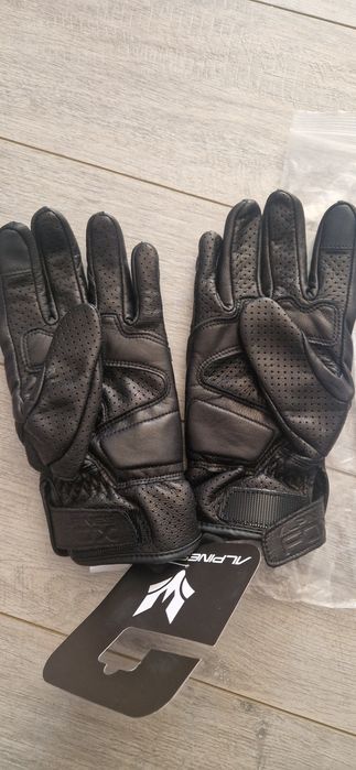 Manusi moto L, piele naturala perforata, touch screen NOI