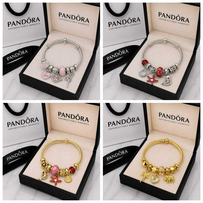 Гривни Pandora Pink Angel Key, Butterfly Gold, Blue Handmade,  Black Moon Gold, Purple Moon