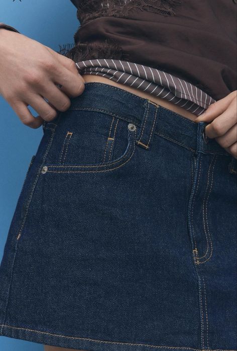 Джинсовая мини юбка