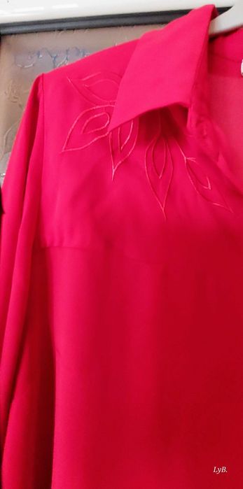 Camasa matase, maneca lunga, culoare rosu carmin