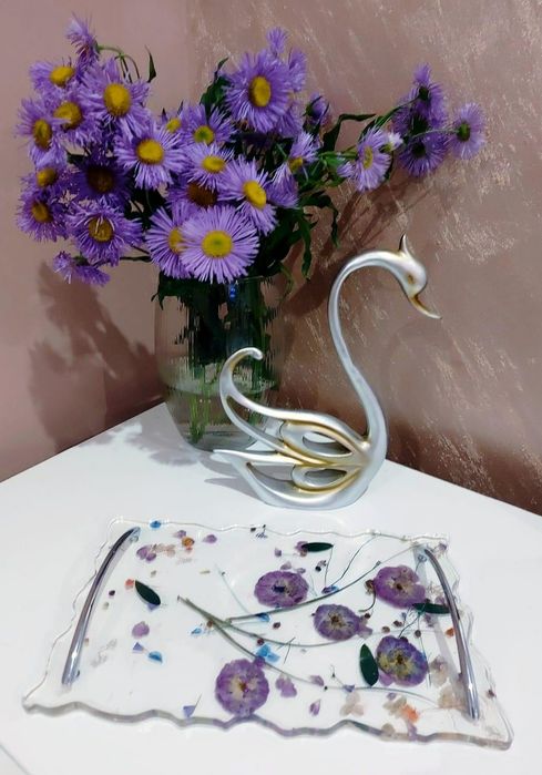 Чинии и поднос от епоксидна смола