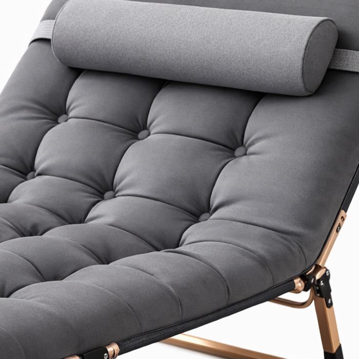 Сгъваемо къмпинг легло с матрак (180 см) – Регулируем градински шезлон