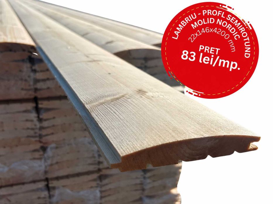 Lambriu – MOLID NORDIC – Profil Semirotund – 22x146x4200 mm