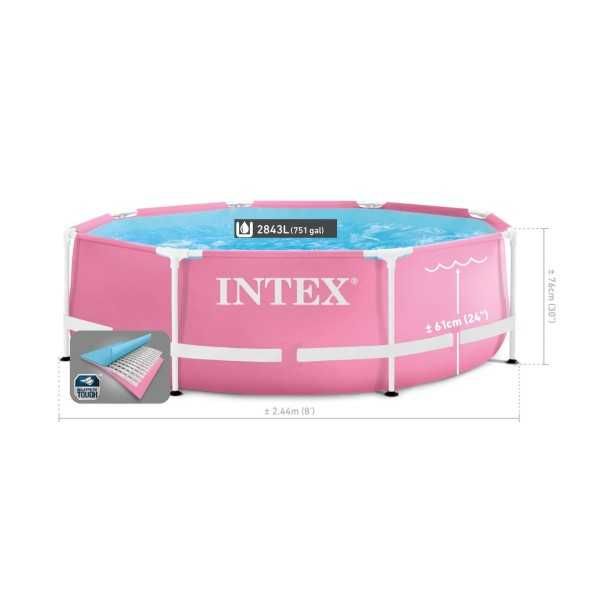 Розов сглобяем басейн с метална рамка INTEX 28290NP (ф 244 х 76 см)