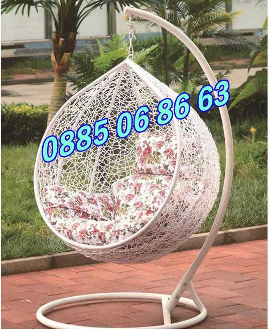 Градинска люлка гнездо, бяла люлка гнездо с възглавници