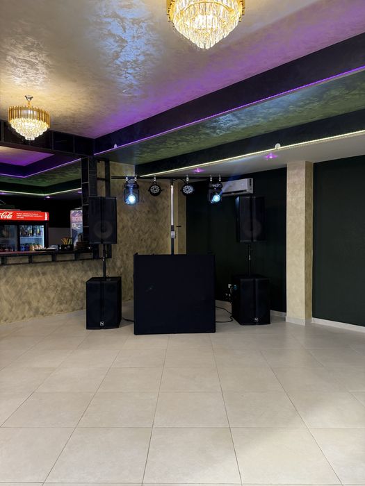 Schela lumini, masini fum vertical,fum greu, artificii interior, sonorizare, dj