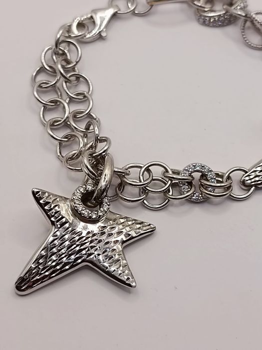 Златна гривна бяло злато 15.11 гр. 14к проба 585 / 19 см.