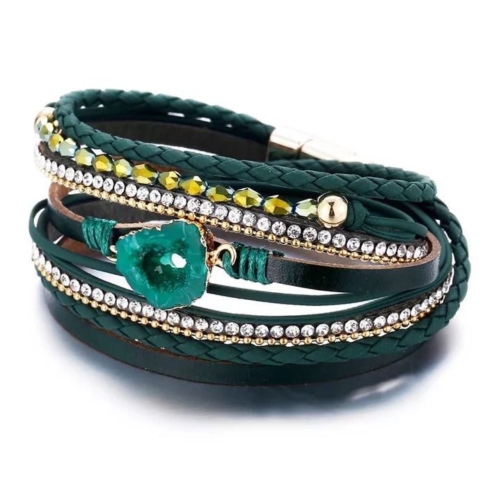 Bratari piele si pietre semipretioase