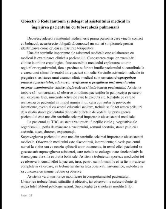 Licenta AMG 2023 îngrijirea pacientului cu tuberculoză pulmonară