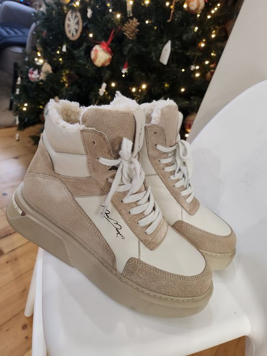 Зимни боти естествена кожа с вълна 38 номер