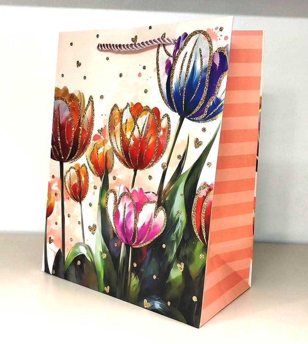 Пакет Тюльпаны 23х18х10 см 51781