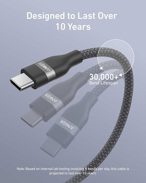 Anker Nano Fast Charging 240W USB-C към USB-C кабел,0.9м