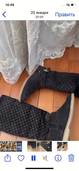 Сапоги зимаа Vuitton