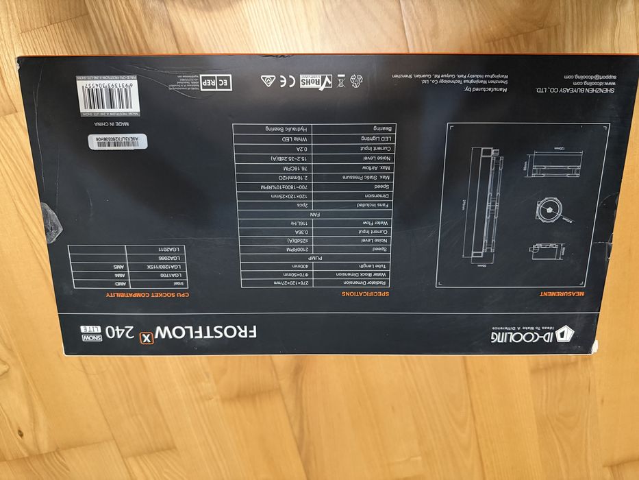 Cooler CPU Id-Cooling Frostflow x240 lite snow