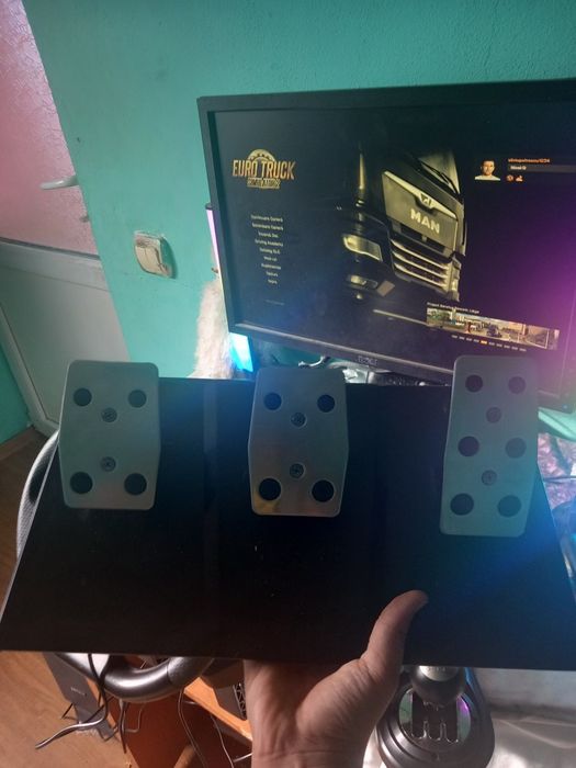 Volan cu schimbator și pedale gaming myria MG7418