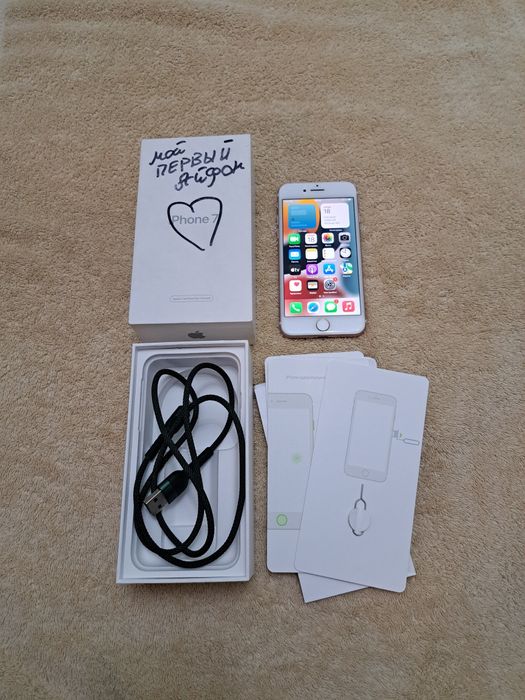 iPhone 7 256GB  Идеаллл!!! каровкасымен,шнурымен бар