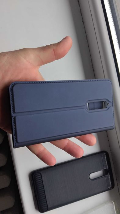 Husa NOKIA 8 TA-1004, TA-1012, TA-1052 tip carte albastru -silicon-gri