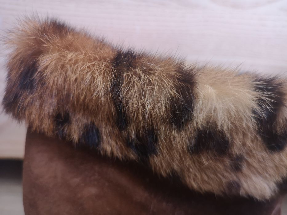 Ghete dama, piele naturala, maro, 40, Rossetti Moda/ Fratelli Rossetti