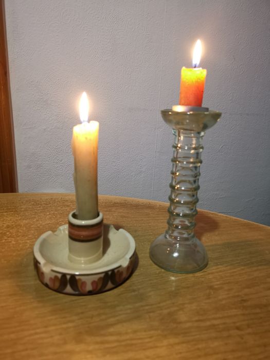 Свещници от месинг, ковано желязо, керамика, стъкло и др