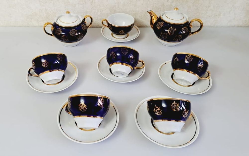 Чайные сервизы, кофейные. Кобальт