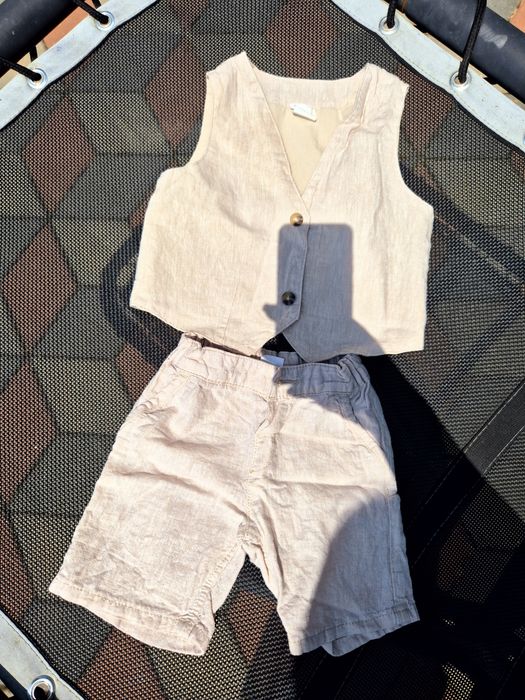 Set H&M mărimea 74(9 luni) de culoare crem!