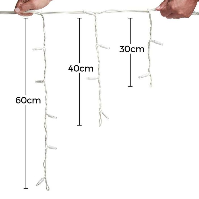 Коледни лампички външна LED завеса 15м студено бяла светлина ФЛАШ