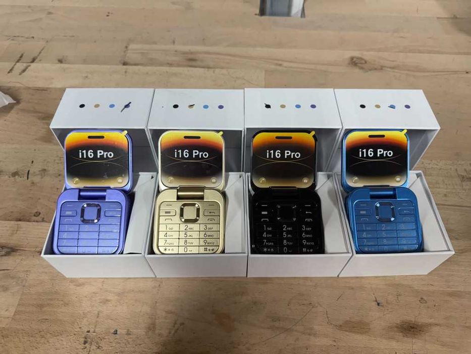 Сгъваем мобилен телефон i16 Pro–2 SIM,камера,фенерче, FM радио-Цветове